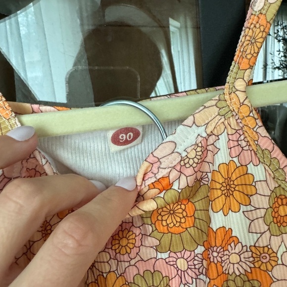 Groovy flower set 2 piece flare leggings pants crop top baby toddler girl floral - Picture 6 of 8